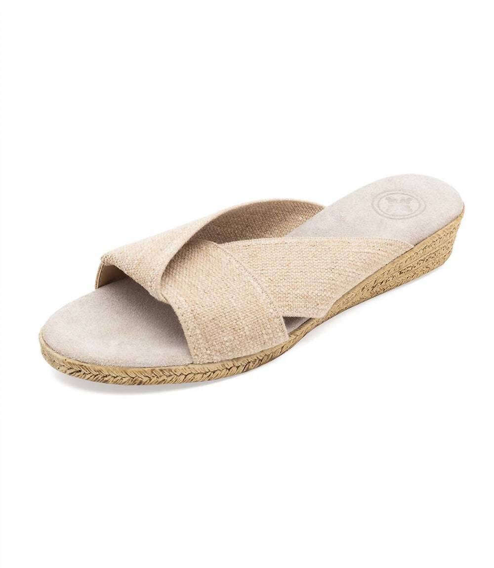 NEW CHARLESTON SHOE CO. women's kay espadrille wedge sandals in linen